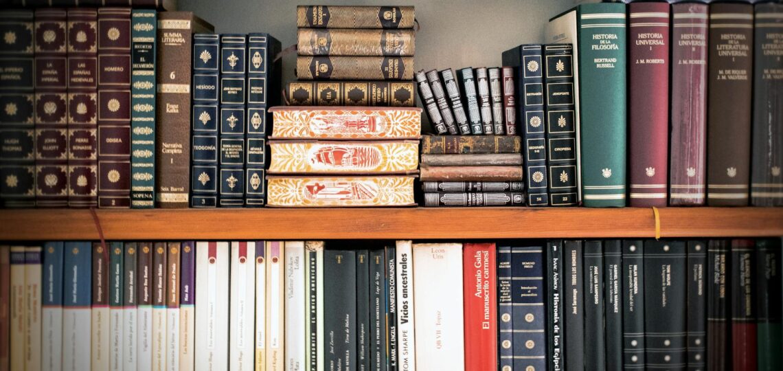 assorted books on book shelves